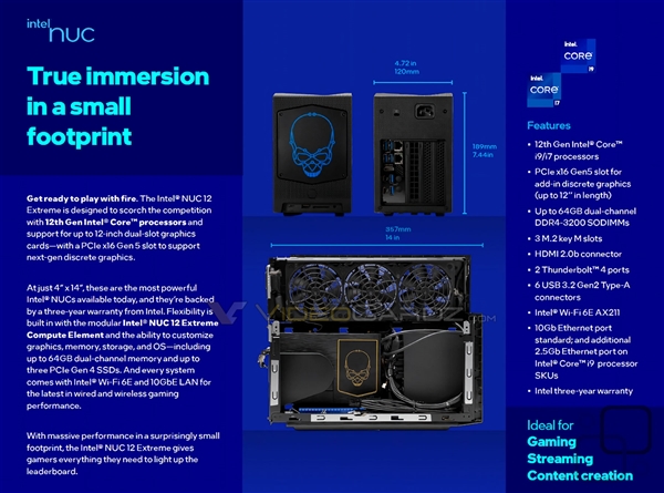 价格上万！Intel 12代NUC迷你机至尊版泄露：首次可升级CPU